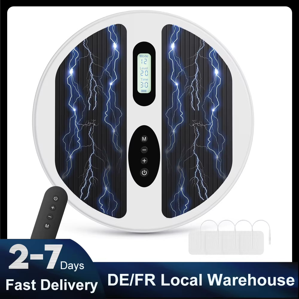 Professional EMS&TENS Foot Massager 20 Intensity Levels Squeezing, Kneading & Acupuncture for Relieves Foot & Leg Pain Blood Circulation