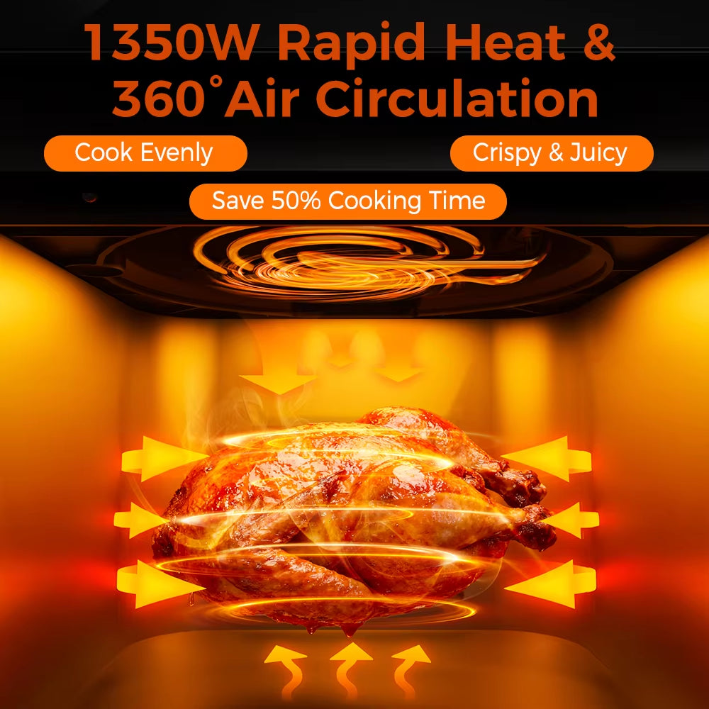 5.5L Capacity Air Fryer 1350W Oil Free Electric Fryer Timer Control Home Kitchen Cooker Non-Fat Fryer