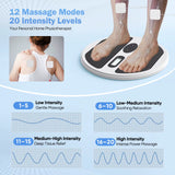 Professional EMS&TENS Foot Massager 20 Intensity Levels Squeezing, Kneading & Acupuncture for Relieves Foot & Leg Pain Blood Circulation