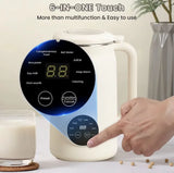 Upgraded Fully Automatic Soy Milk Machine LCD Touch Screen No-Wash Milkshake Machine Household 1.2L Filter-Free Soy Milk Machine