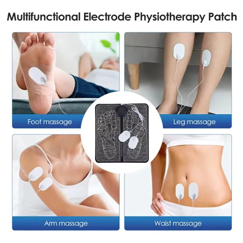 Remote Controller Rechargeable EMS Foot Massager Pad, Portable Electric EMS Muscle Stimulation Massage Mat Relief Pain Relax
