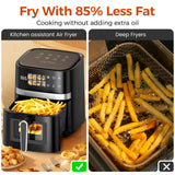 5.5L Capacity Air Fryer 1350W Oil Free Electric Fryer Timer Control Home Kitchen Cooker Non-Fat Fryer