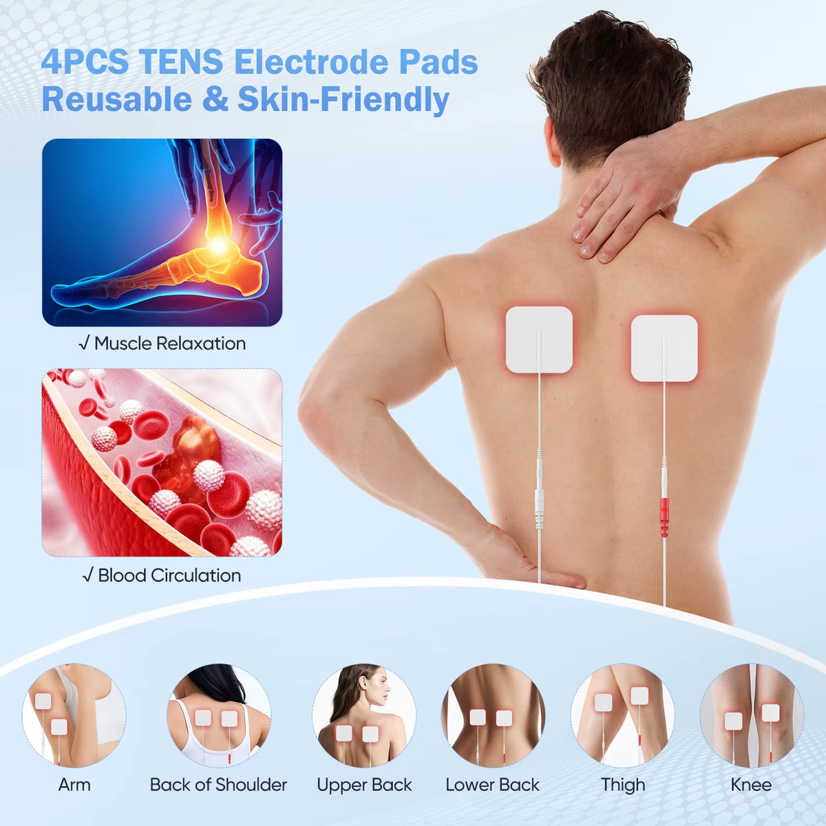 Professional EMS&TENS Foot Massager 20 Intensity Levels Squeezing, Kneading & Acupuncture for Relieves Foot & Leg Pain Blood Circulation